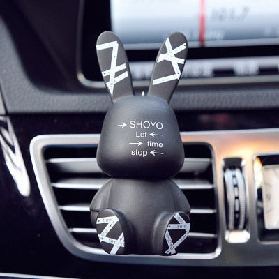 Baby Rabbits Cute Car Accessories Interior Woman Burst Eye Rabbit Doll Car Air-conditioning Outlet Perfume Clip Auto Ornament Gift