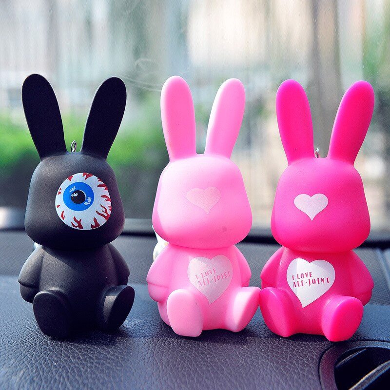 Baby Rabbits Cute Car Accessories Interior Woman Burst Eye Rabbit Doll Car Air-conditioning Outlet Perfume Clip Auto Ornament Gift