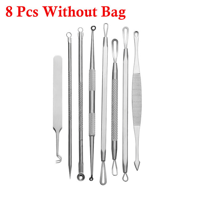 1 Set Stainless Steel Extractor Blackhead Remover