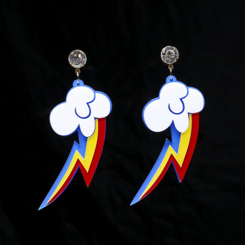 Rainbow Clouds Earring