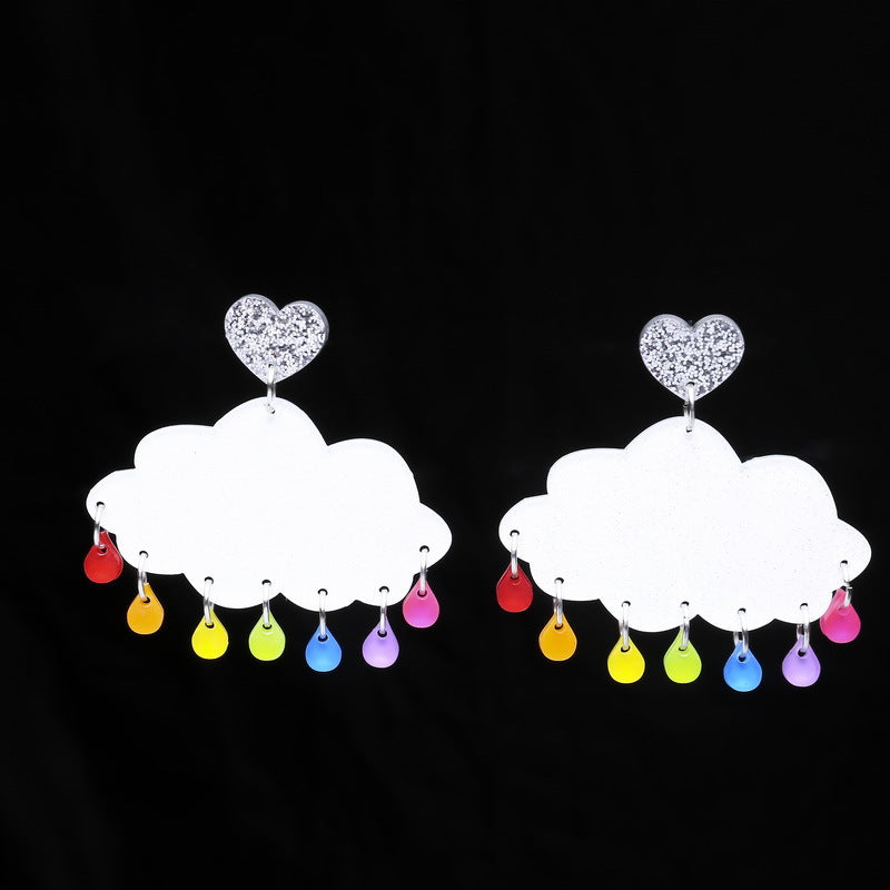 Rainbow Clouds Earring