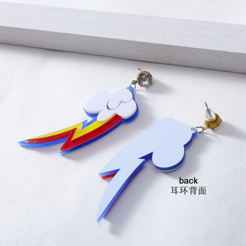 Rainbow Clouds Earring