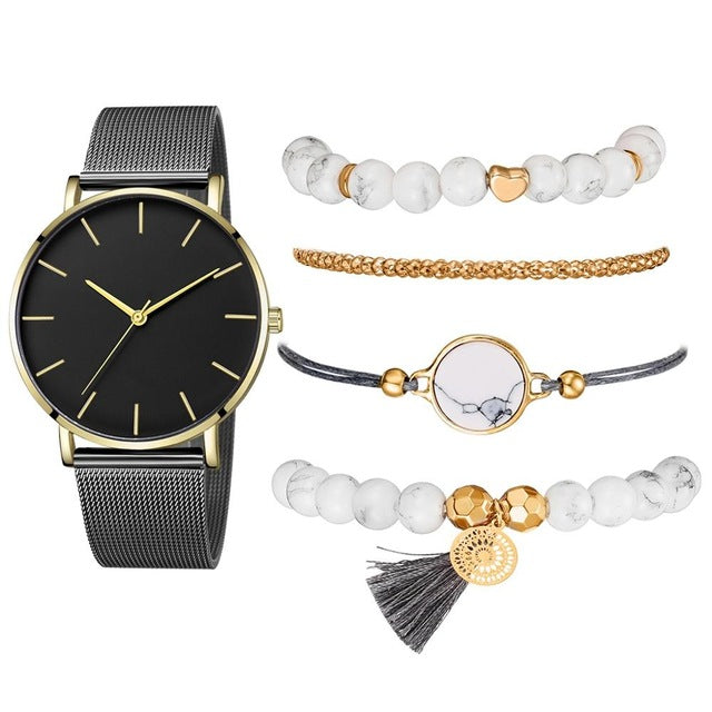 Ladies Watch Set of 5 Pieces