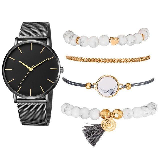 Ladies Watch Set of 5 Pieces