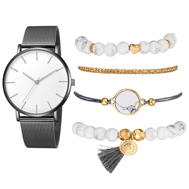 Ladies Watch Set of 5 Pieces