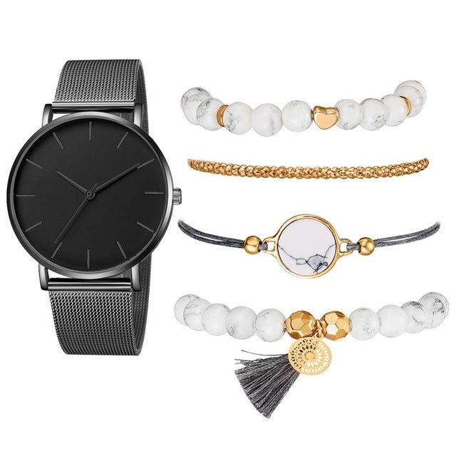 Ladies Watch Set of 5 Pieces