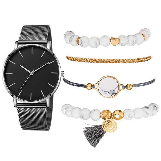Ladies Watch Set of 5 Pieces