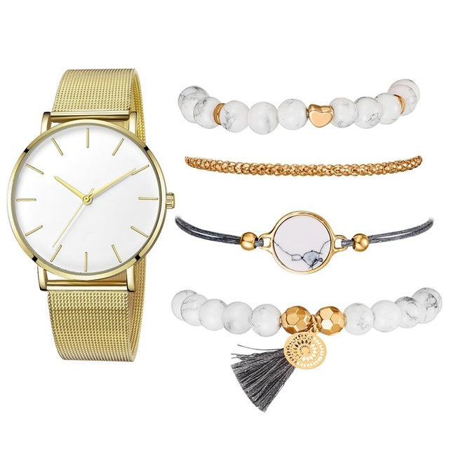 Ladies Watch Set of 5 Pieces