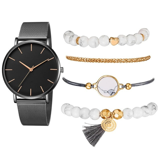 Ladies Watch Set of 5 Pieces