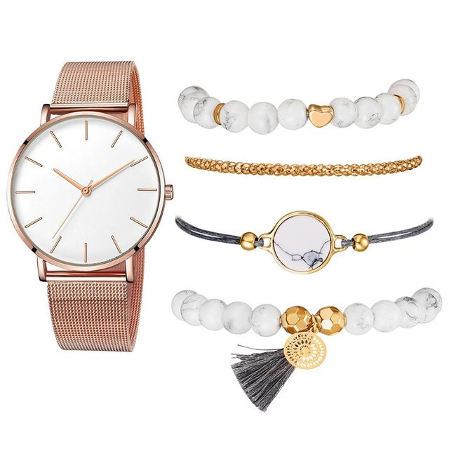 Ladies Watch Set of 5 Pieces