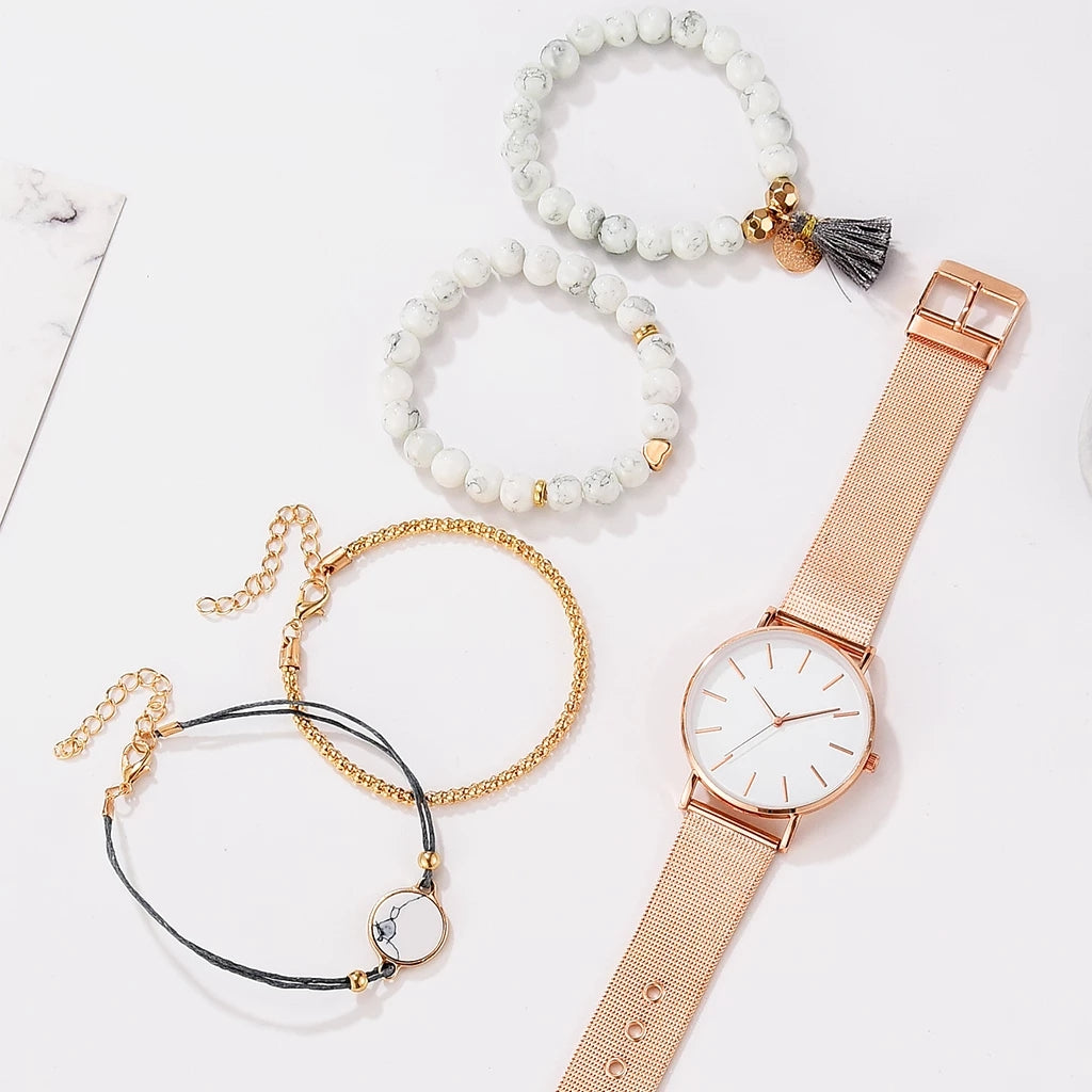 Ladies Watch Set of 5 Pieces