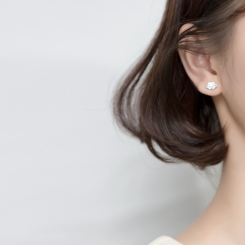 Silver Cloud Rainbow Ear Rings