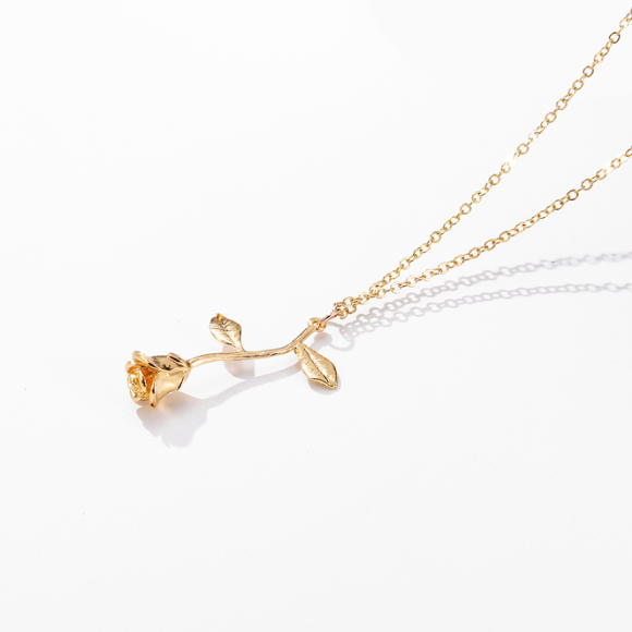 Gold Plated Rose Necklace