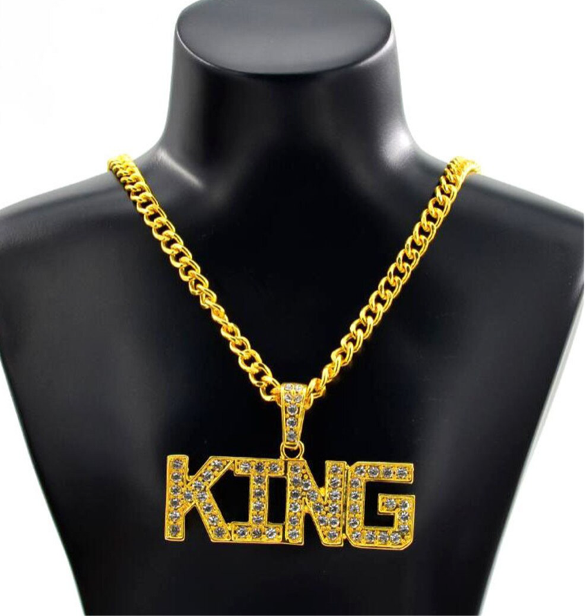 Gold Iced Out Pendant & chain