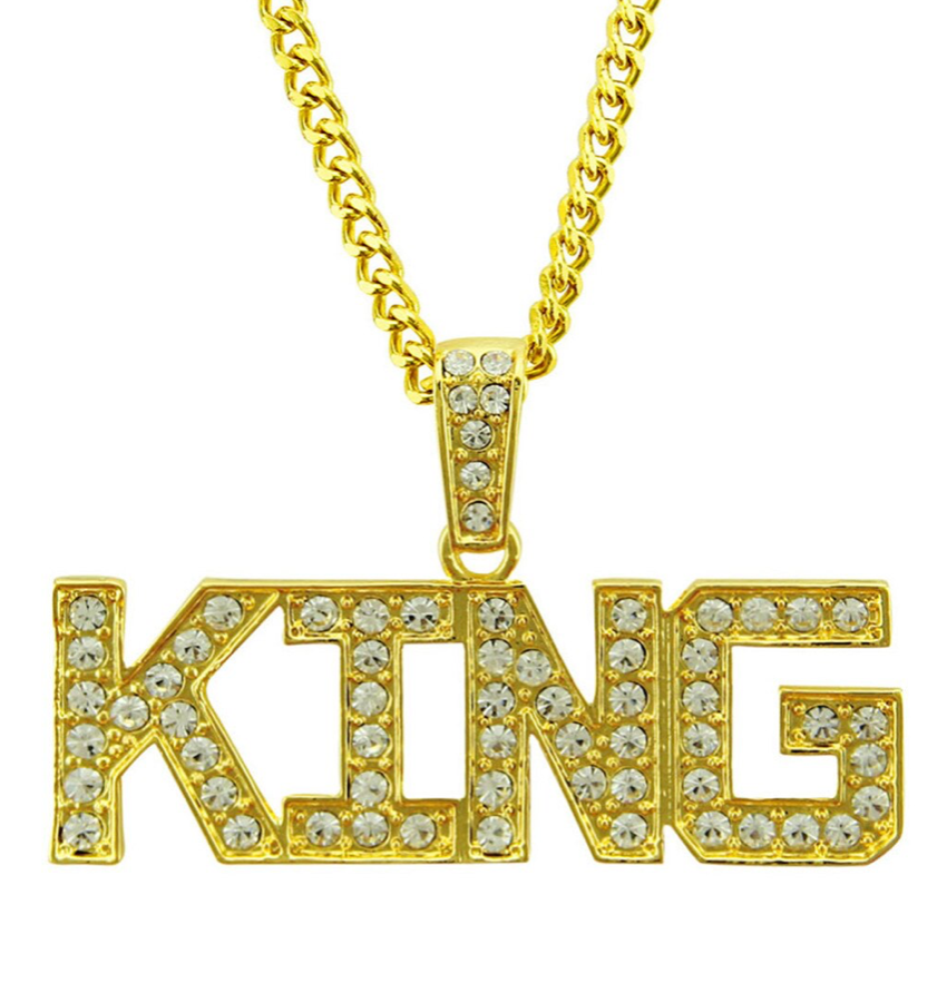 Gold Iced Out Pendant & chain