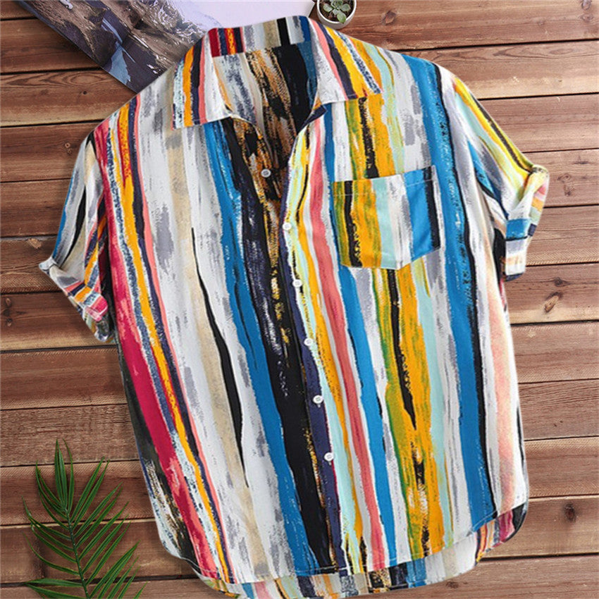 Stylish printed shirt for men short front and long back casual top