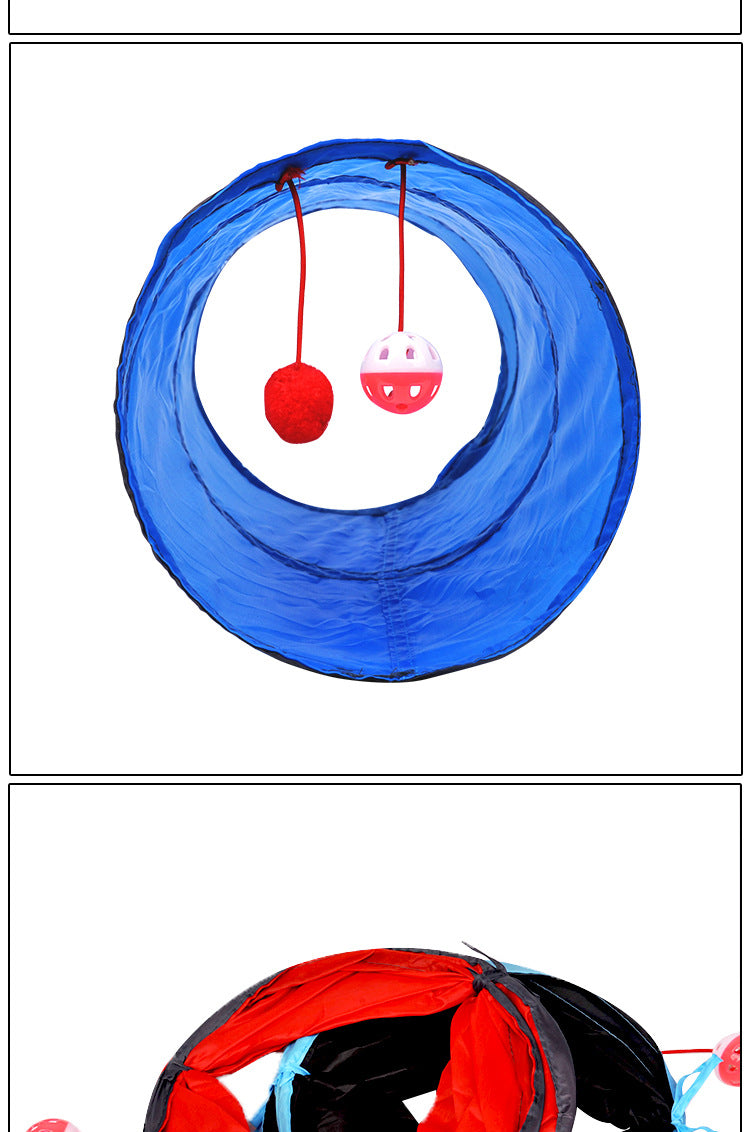 Cat Tunnel 2 Holes Play Tubes Balls - ChoiceBird