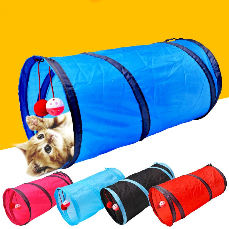 Cat Tunnel 2 Holes Play Tubes Balls - ChoiceBird