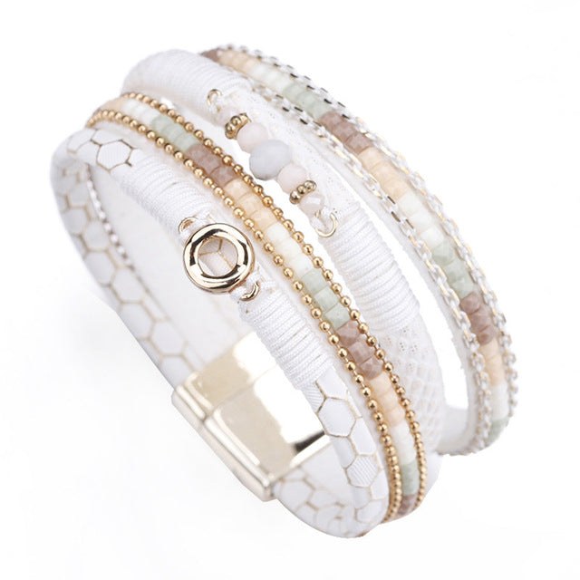 White Leather Bracelets for Women{VIP Gift}