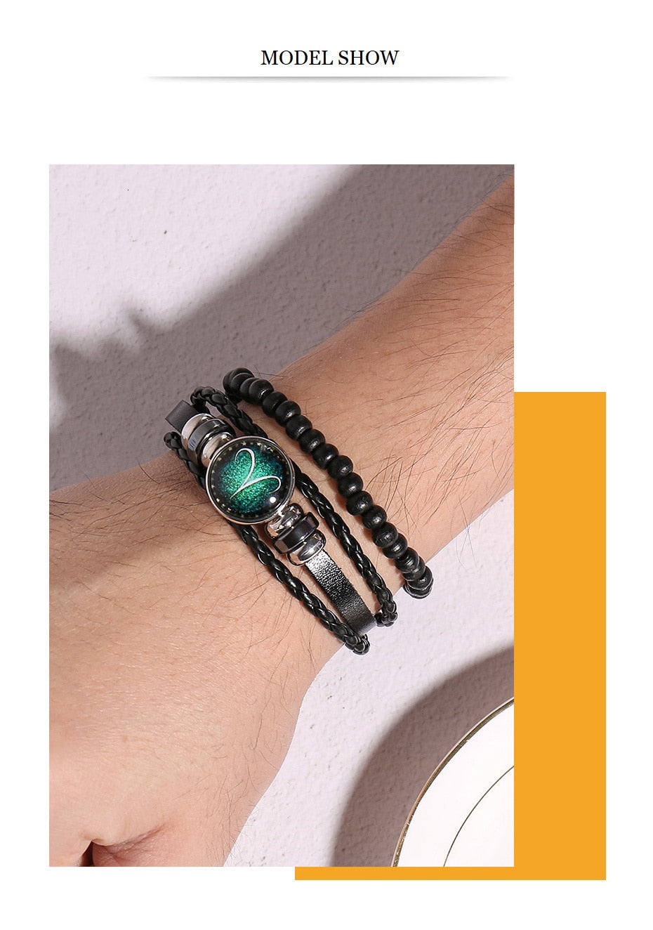 Horoscope Multi-layer Leather Rope Bracelets