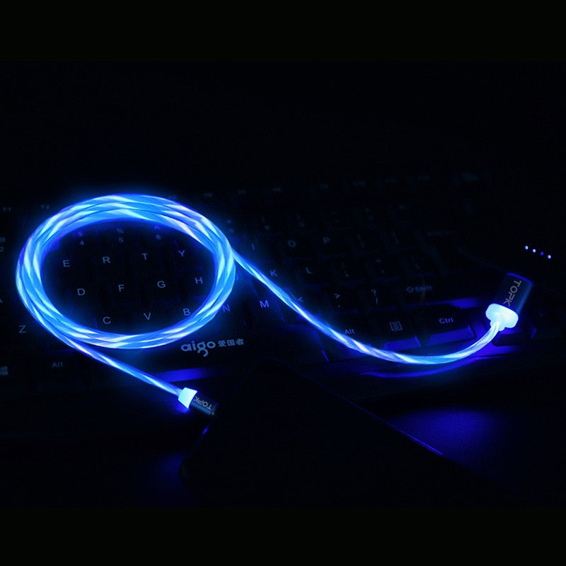 LED Flow Glow Lighting Magnetic USB Cable