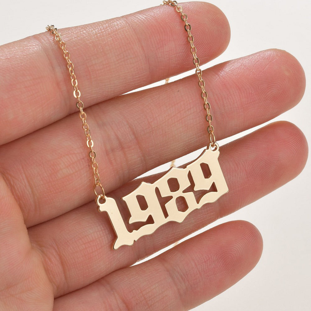 Fashion Year Number Necklace