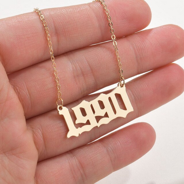 Fashion Year Number Necklace