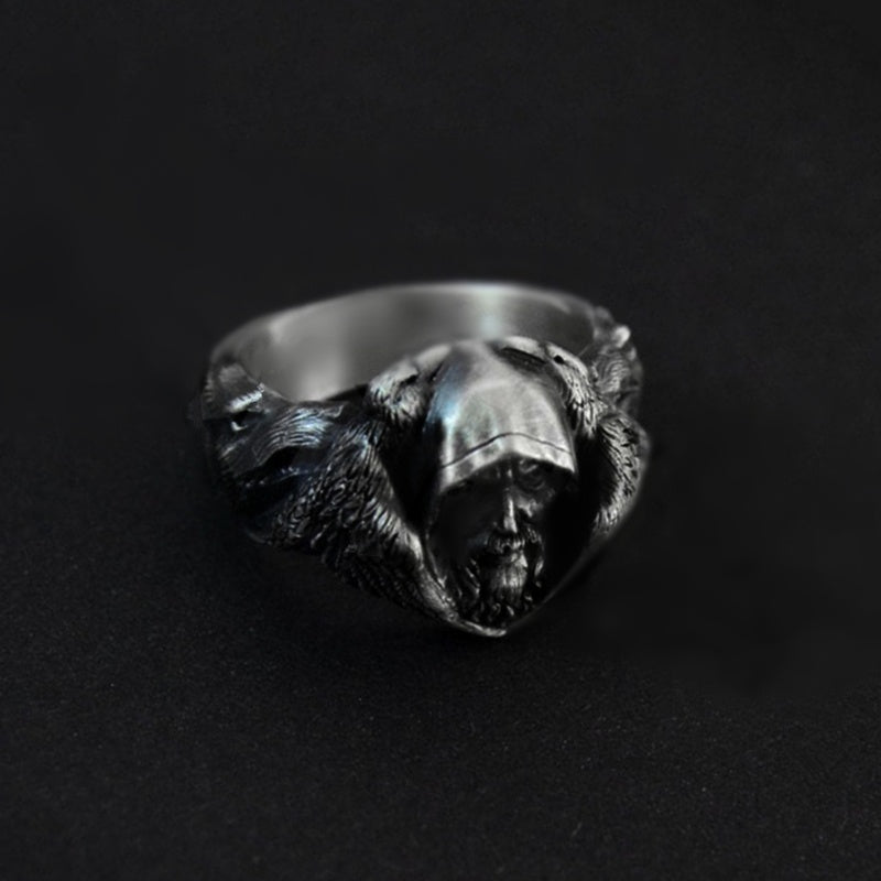Mythology Odin Old Man Head Ring