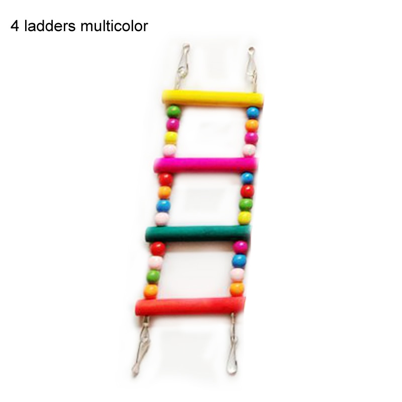 Birds Hanging Colorful Balls Climbing Toy 1 Pcs Parrots Ladders With Natural Wood Bird Toys