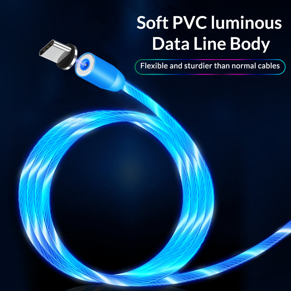 LED Flow Glow Lighting Magnetic USB Cable