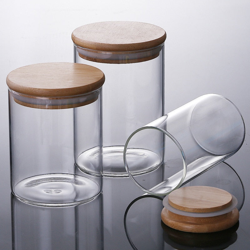 High Borosilicate Bamboo Covered Food Container