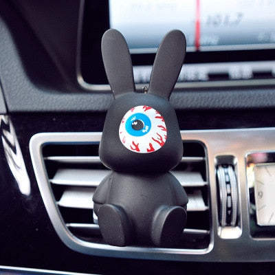 Baby Rabbits Cute Car Accessories Interior Woman Burst Eye Rabbit Doll Car Air-conditioning Outlet Perfume Clip Auto Ornament Gift