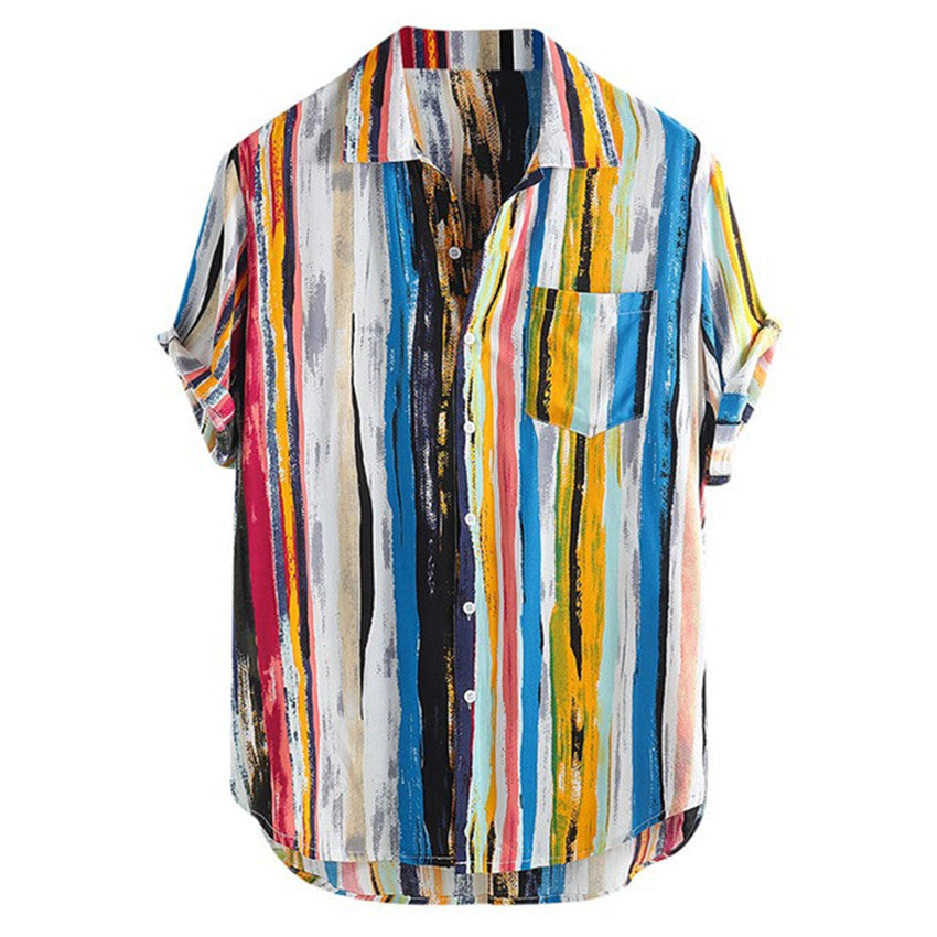 Stylish printed shirt for men short front and long back casual top