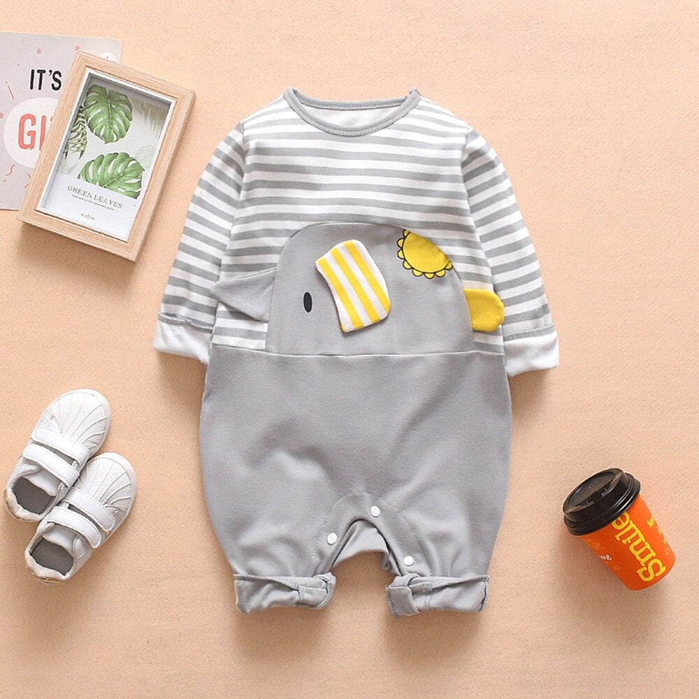 New Newborn Baby Clothes Boys Girls Striped Cotton Rabbit Long Sleeve Spring Fall Rompers Kids Jumpsuit Playsuit Outfits 0-24M