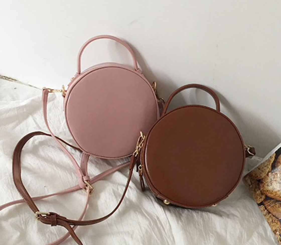 Round Strap Leather Bag