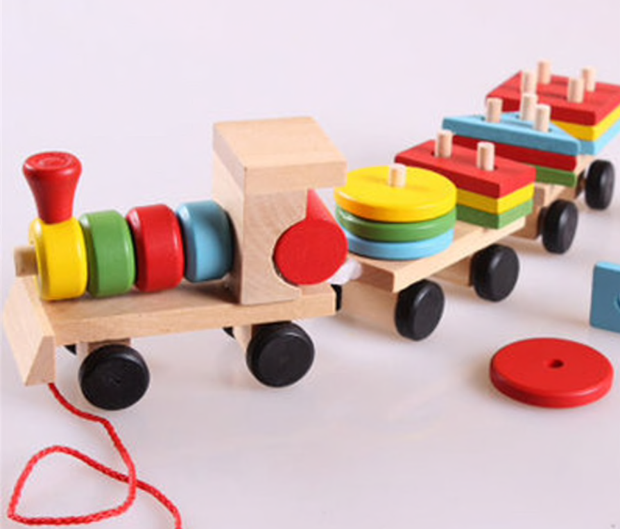 Kids Wooden Building Train
