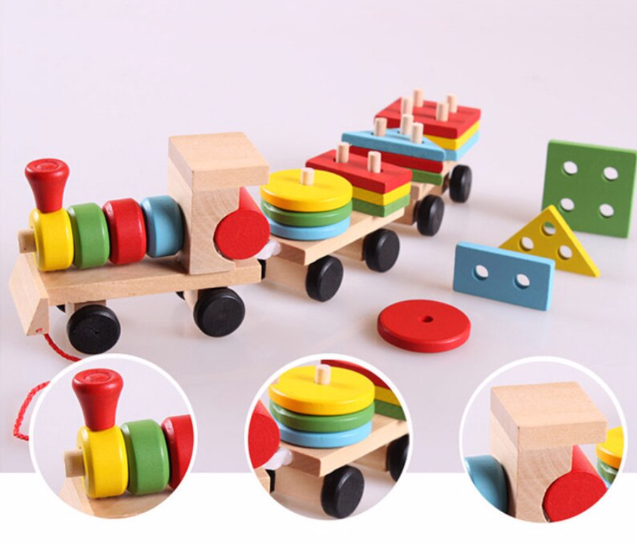 Kids Wooden Building Train
