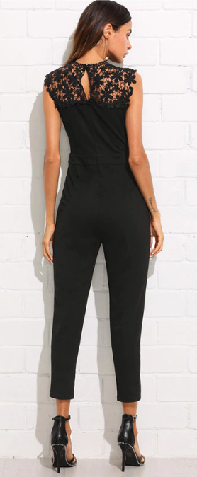 Jumpsuit With Embroidered Neck