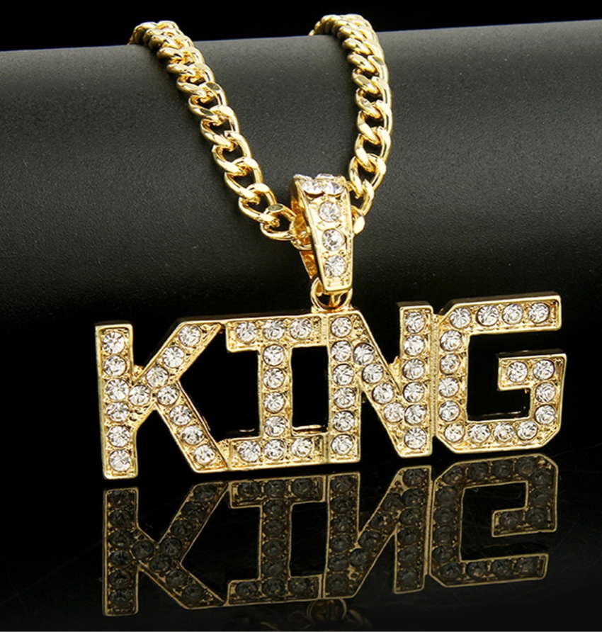 Gold Iced Out Pendant & chain