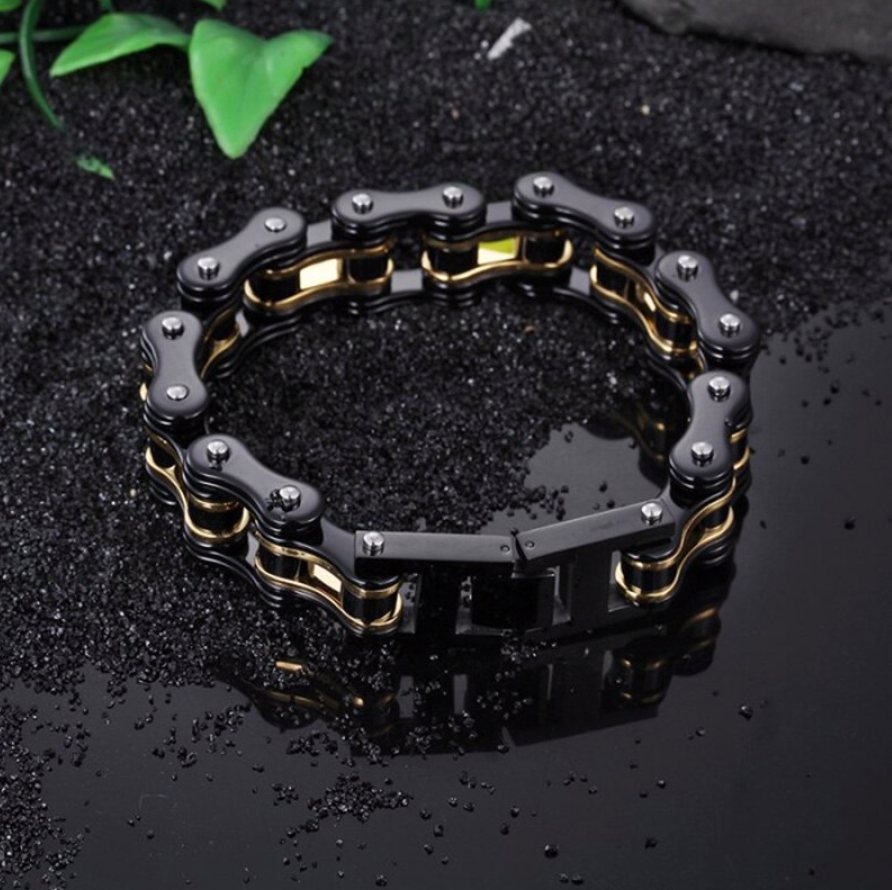 Chain Gold Black Bracelet