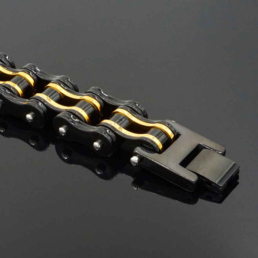 Chain Gold Black Bracelet