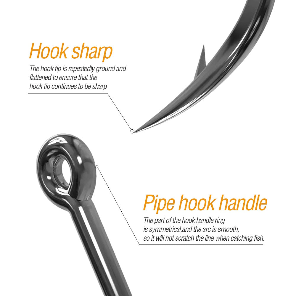 300pcs/Box High Carbon Steel Fishing hooks