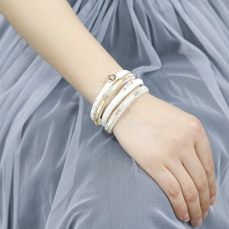 White Leather Bracelets for Women{VIP Gift}