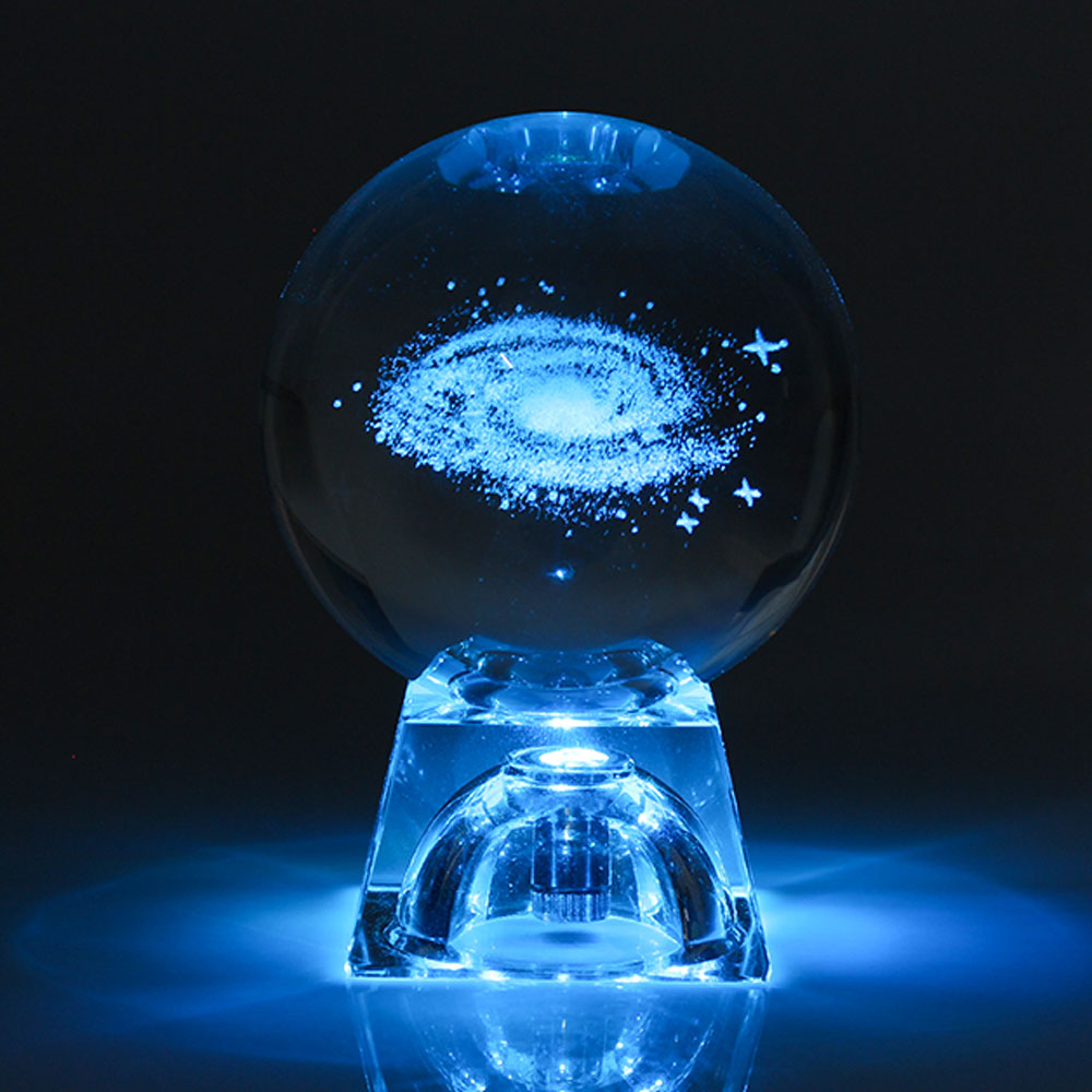 Amazing Engraved Galaxy Crystal Lamp